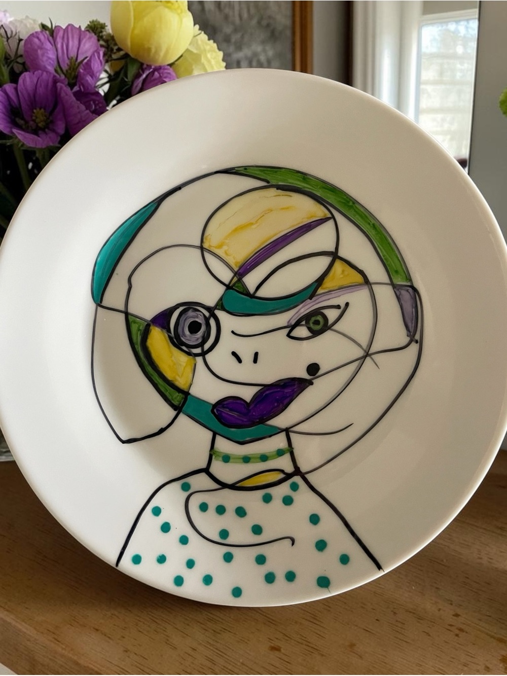 Nova-Abstract Portrait Plate | Modern Whimsy Collection